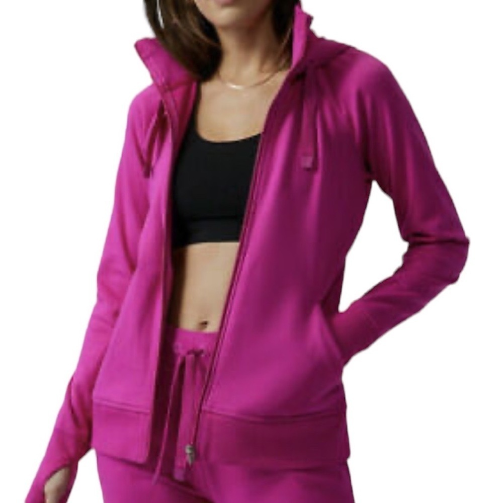 (NWT) ATHLETA Triumph Full Zip Hoodie In Electric Fuchsia, Small